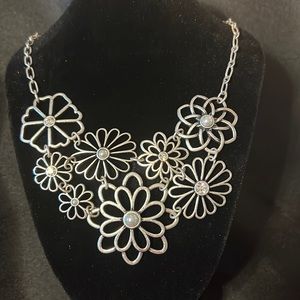 Silver floral Lia Sophia necklace